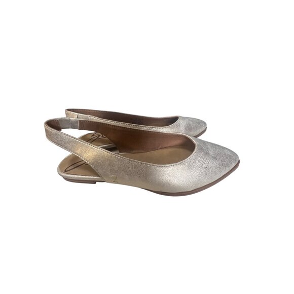 Zodiac Helene Leather Slingback Ballet Flats Pointed Toe Gold Size 6.5 NWOT - Picture 3 of 5